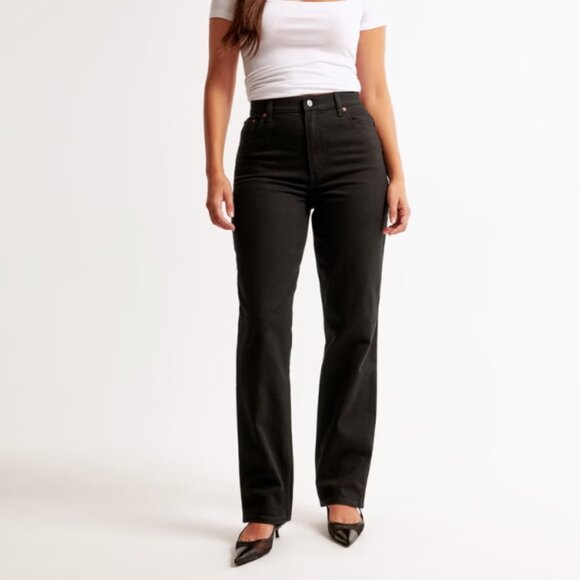 Abercrombie & Fitch Curve Love Ultra High Rise 90s Straight Jean - Picture 1 of 4